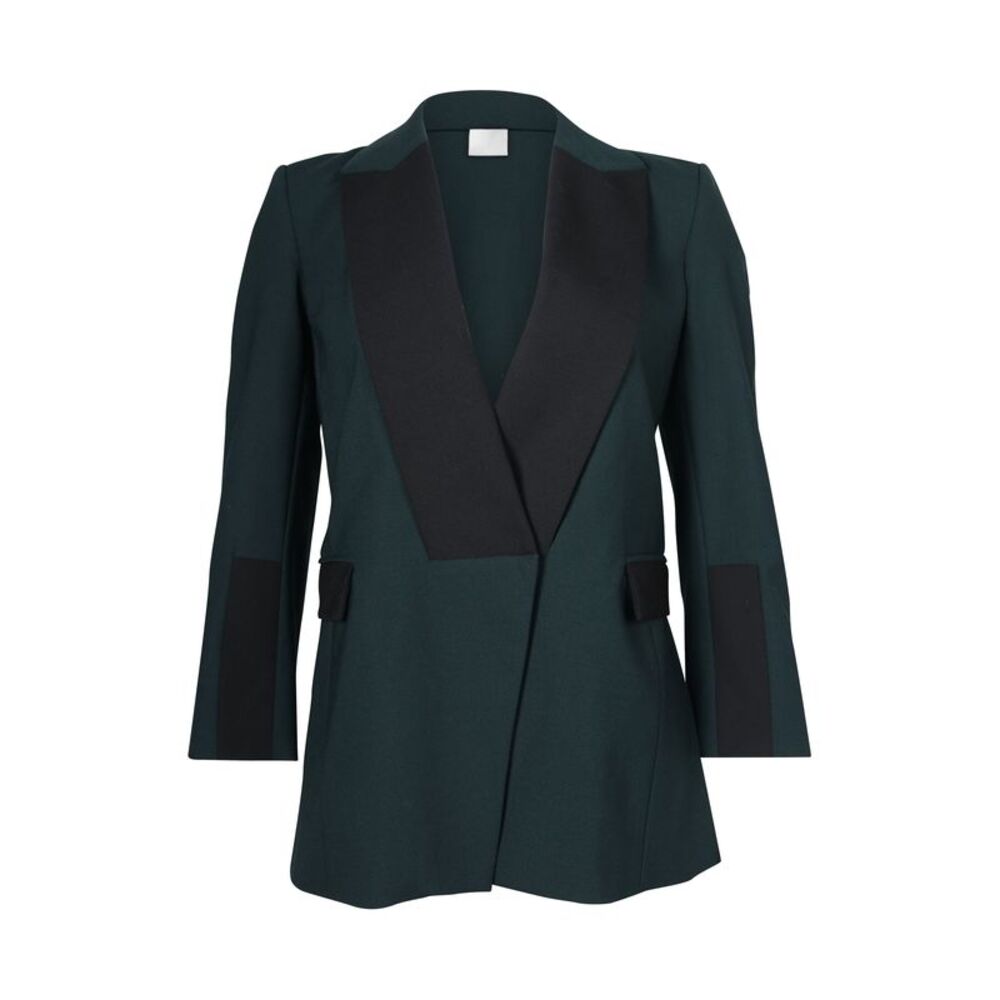 Dion Lee Two-Toned Blazer in Forest Green and Black Polyester - Picture 1 of 5